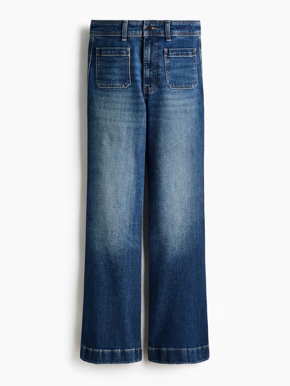 NWT H&M Flared High Waisted Jeans, Dark Denim Blue, Size 0